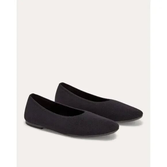 Everlane Ribbed ReKnit Flats  Size 8  Black EUC - Picture 3 of 12